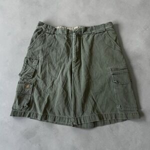 Y2K Izod Military Cargo Shorts Olive Green Utility Baggy Skater Size 38